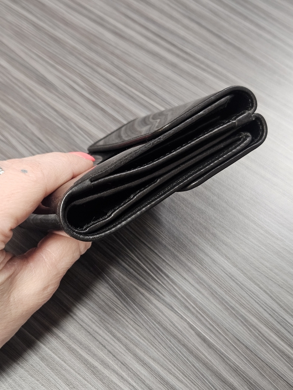 CELINE Portafogli Macadam Blasone Patent Leather Wallet Trifold + Box & Dustbag - Picture 4 of 16